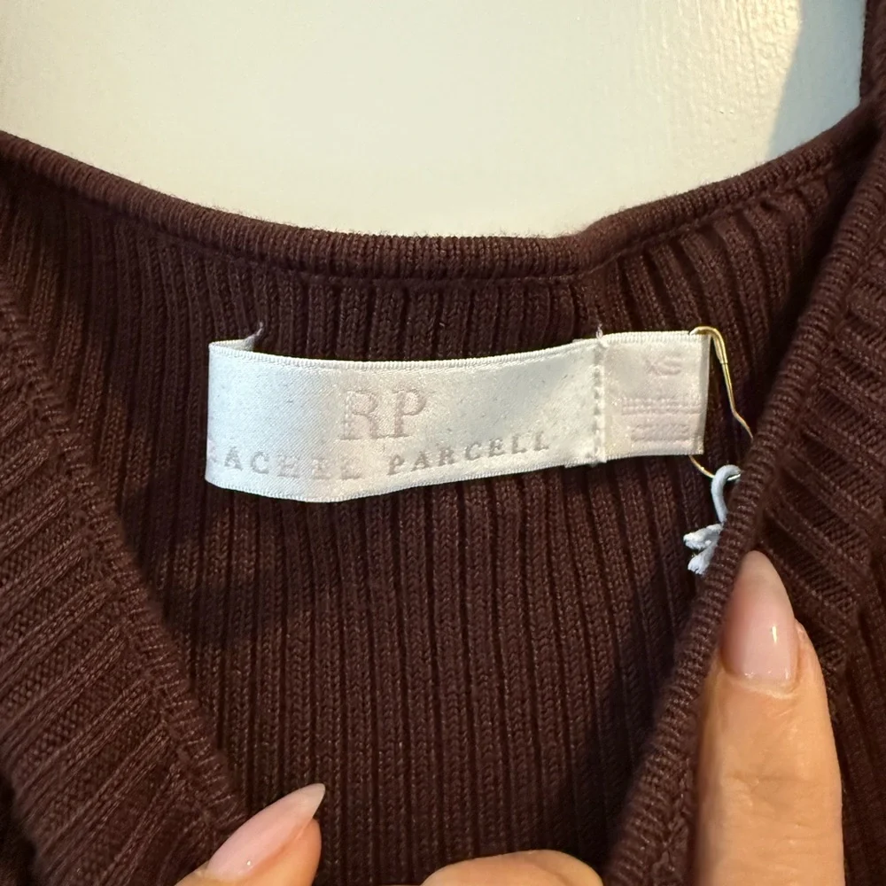 Rachel Parcell Brown Bishop Sleeve Bodycon Dress